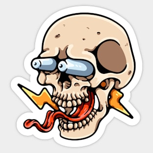 cartoon skull shock Sticker